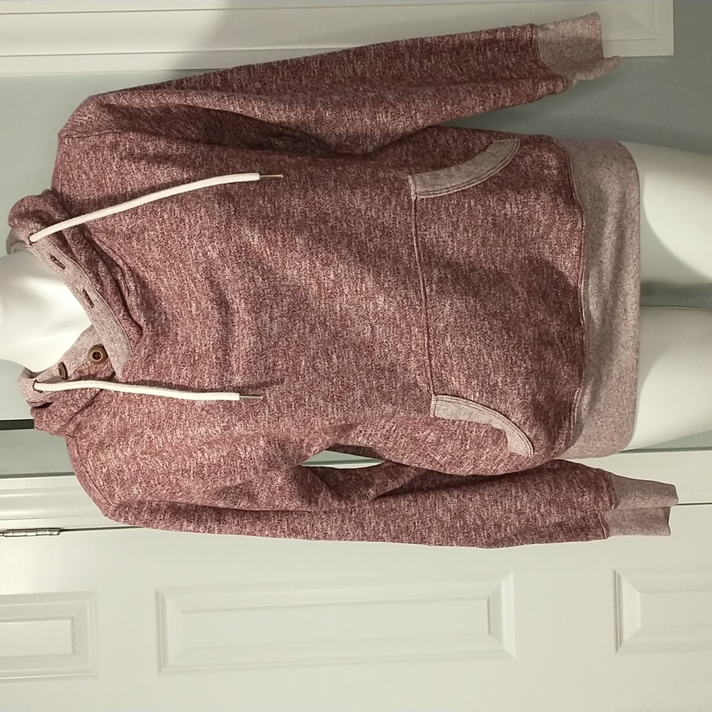 Express_Hoodie_ Heathered Maroon_Small Petite